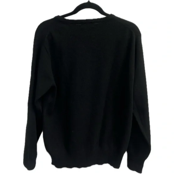 Pure Cashmere 2-Ply Women’s Black Neutral Pullover Sweater Size XL Luxury - Picture 3 of 6
